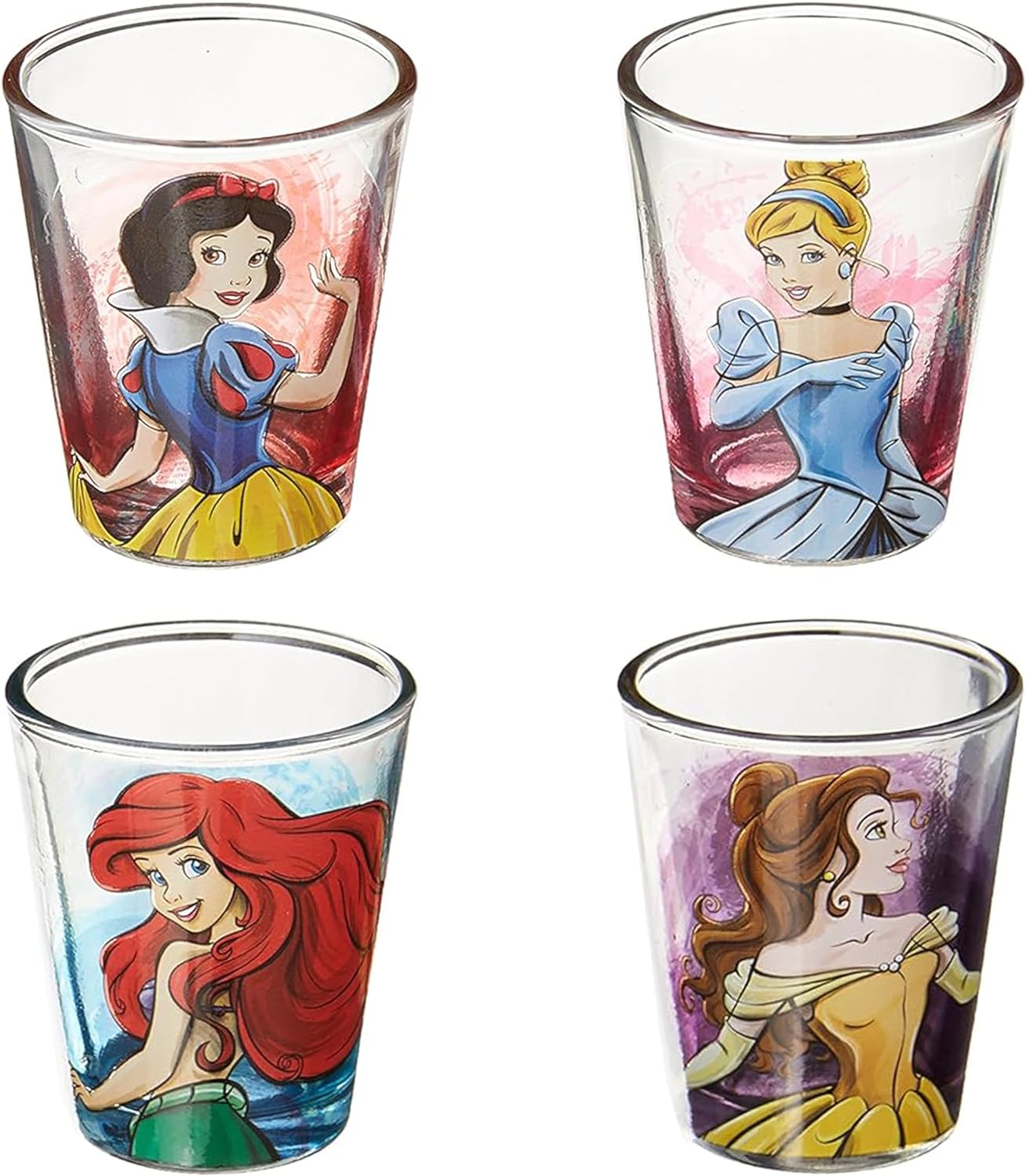 2000 disney glass cups Silver Buffalo 4-Pack Mini Glass Set, 4 Count (Pack of 1), Disney Prin –  Uptown 2000
