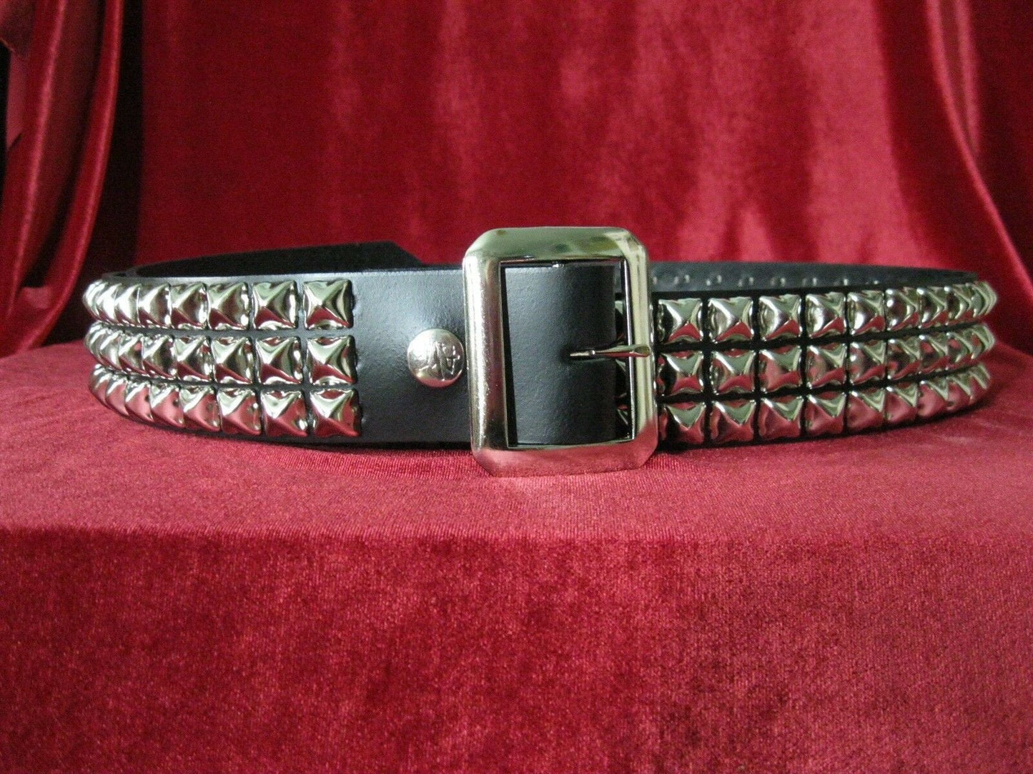Ape Leather 3 Row Pyramid Studded Leather Belt