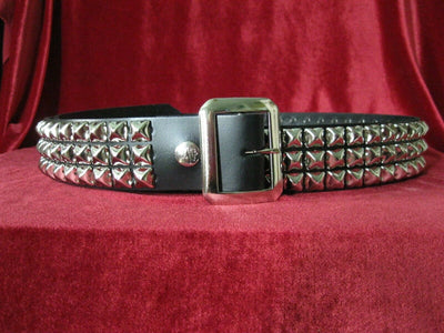 Ape Leather 3 Row Pyramid Studded Leather Belt