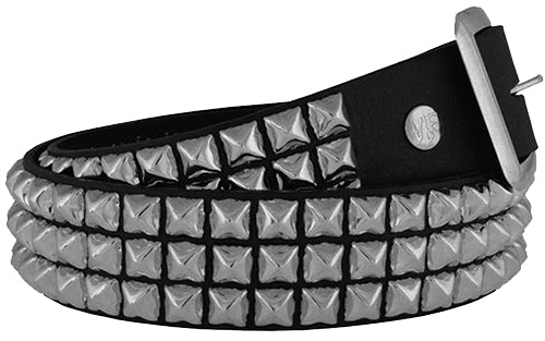 Ape Leather 3 Row Pyramid Studded Leather Belt
