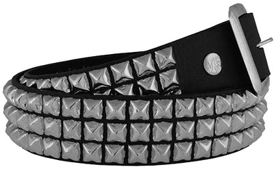 Ape Leather 3 Row Pyramid Studded Leather Belt