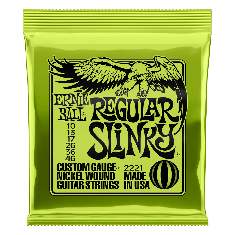 Ernie Ball Regular Slinky Nickel Wound Electric Guitar Strings 10-46 Gauge