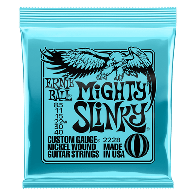 Ernie Ball Mighty Slinky Nickel Wound Electric Guitar Strings 8.5-40 Gauge