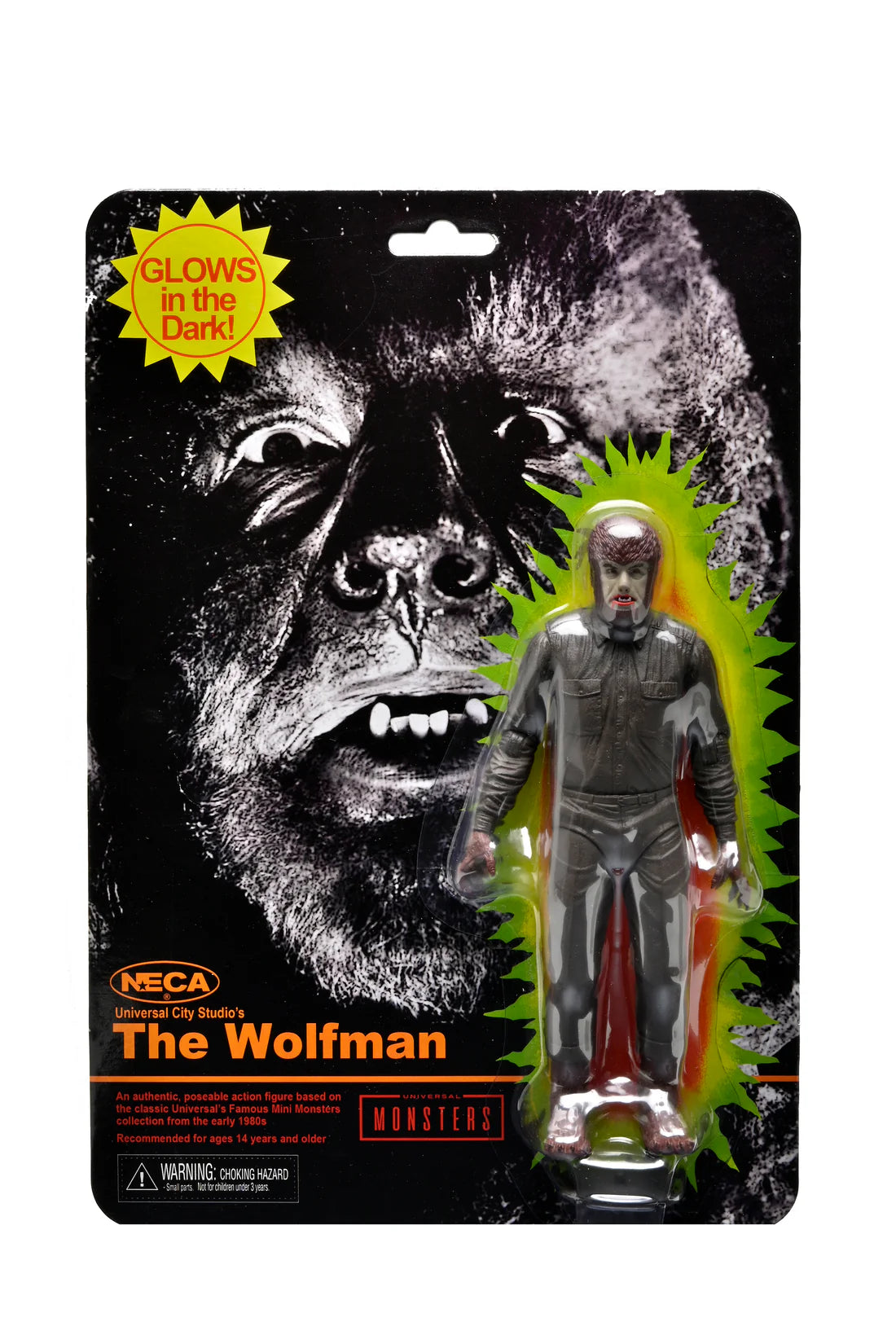 Universal Monsters - Glow-in-the-Dark Retro Wolf Man 7" Scale Action Figure