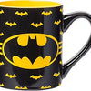 Silver Buffalo DC Comics Batman Logo with Bat Pattern Ceramic Coffee Mug, 14 Ounces