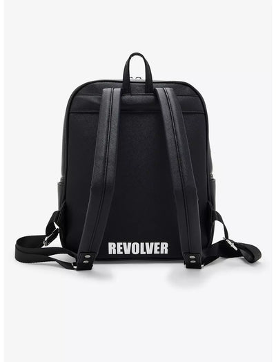 Loungefly Beatles Revolver Album Cover Mini Backpack with Record Coin Bag, Black, White