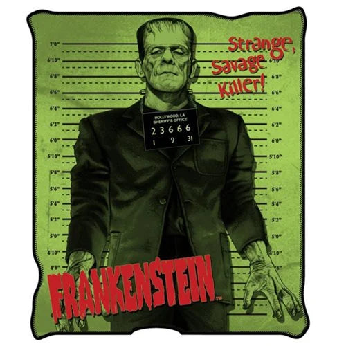 Frankenstein Monster Raschel Fleece Throw Blanket