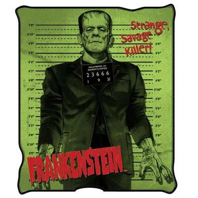Frankenstein Monster Raschel Fleece Throw Blanket
