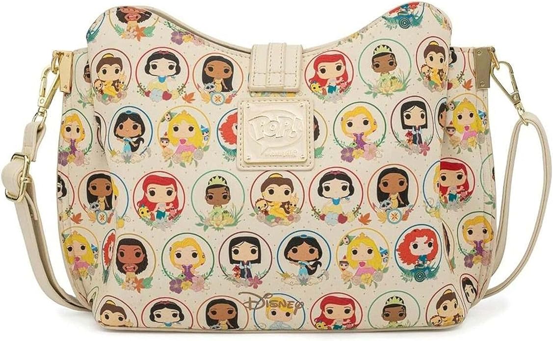 Loungefly Pop Disney Princess Circles, Crossbody Bag Purse Womens Handbag