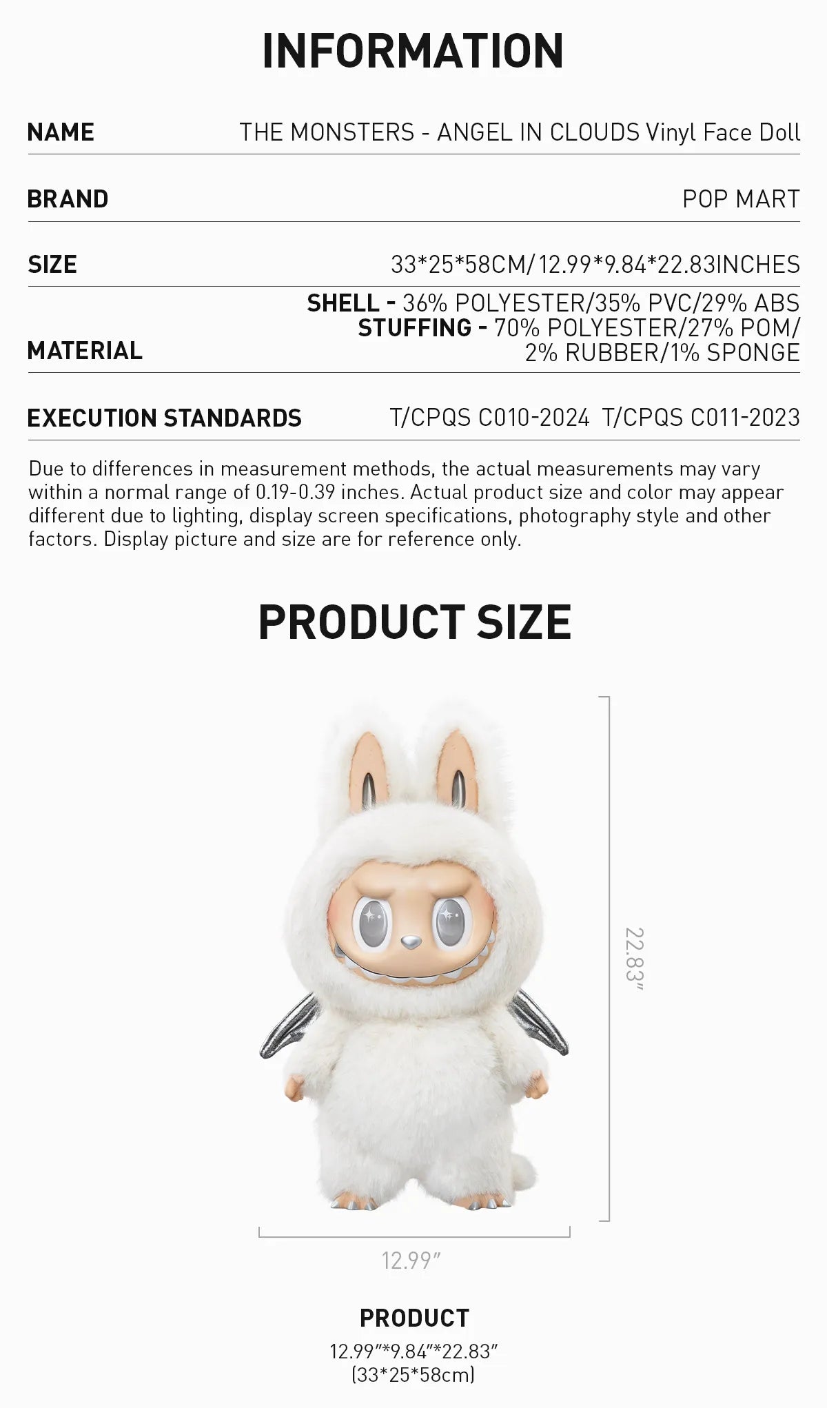 Pop Mart Labubu THE MONSTERS - ANGEL IN CLOUDS Zimomo Vinyl Face Doll