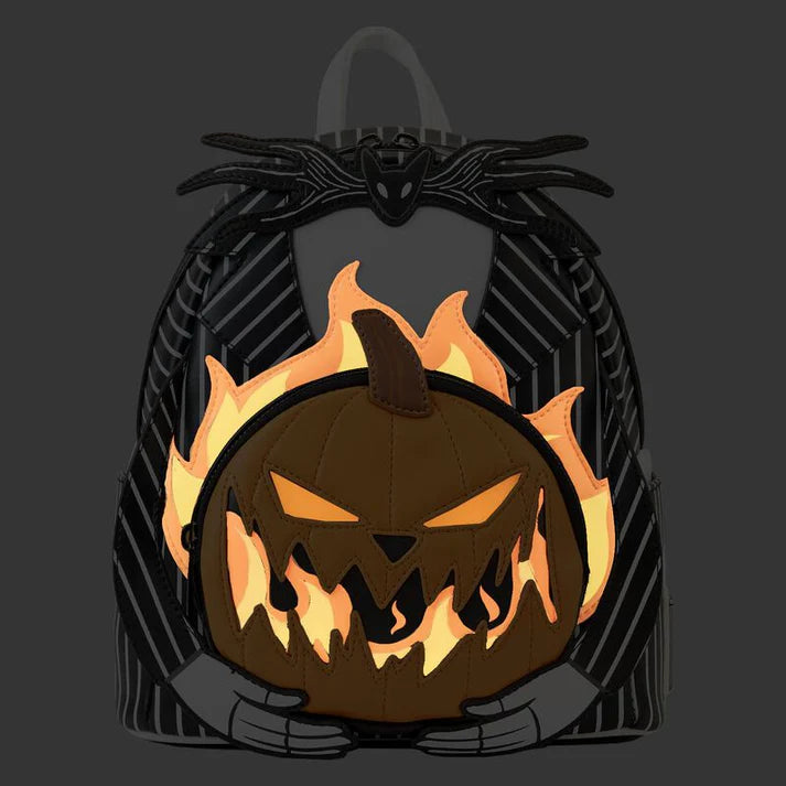 THE NIGHTMARE BEFORE CHRISTMAS - LIGHT-UP PUMPKIN KING LOUNGEFLY MINI BACKPACK