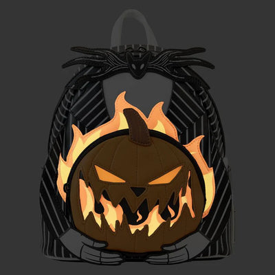 THE NIGHTMARE BEFORE CHRISTMAS - LIGHT-UP PUMPKIN KING LOUNGEFLY MINI BACKPACK