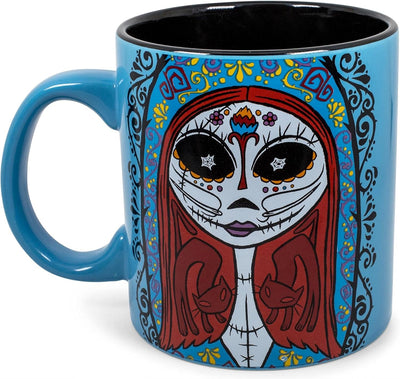 The Nightmare Before Christmas Jack and Sally Day of the Dead Ceramic Coffee Mug Holds 20 Ounces