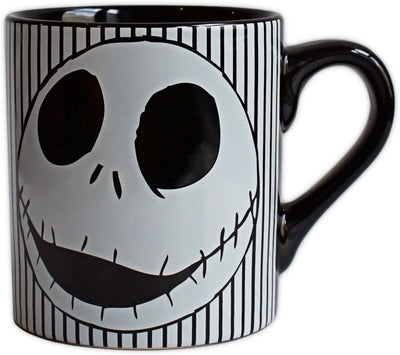 Silver Buffalo Disney Nightmare Before Christmas Jack Skellington Stripes Ceramic Mug, 14 Ounces