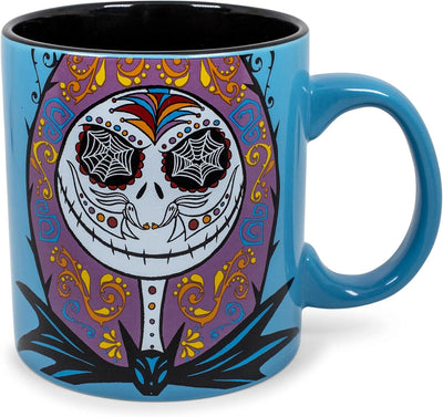 The Nightmare Before Christmas Jack and Sally Day of the Dead Ceramic Coffee Mug Holds 20 Ounces