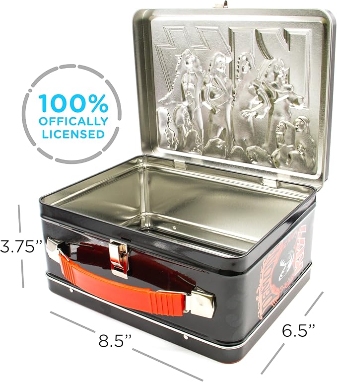 AQUARIUS KISS Fun Box - Sturdy Tin Storage Box with Plastic Handle & Embossed Front Cover - Officially Licensed KISS Merchandise