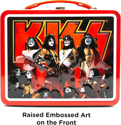 AQUARIUS KISS Fun Box - Sturdy Tin Storage Box with Plastic Handle & Embossed Front Cover - Officially Licensed KISS Merchandise
