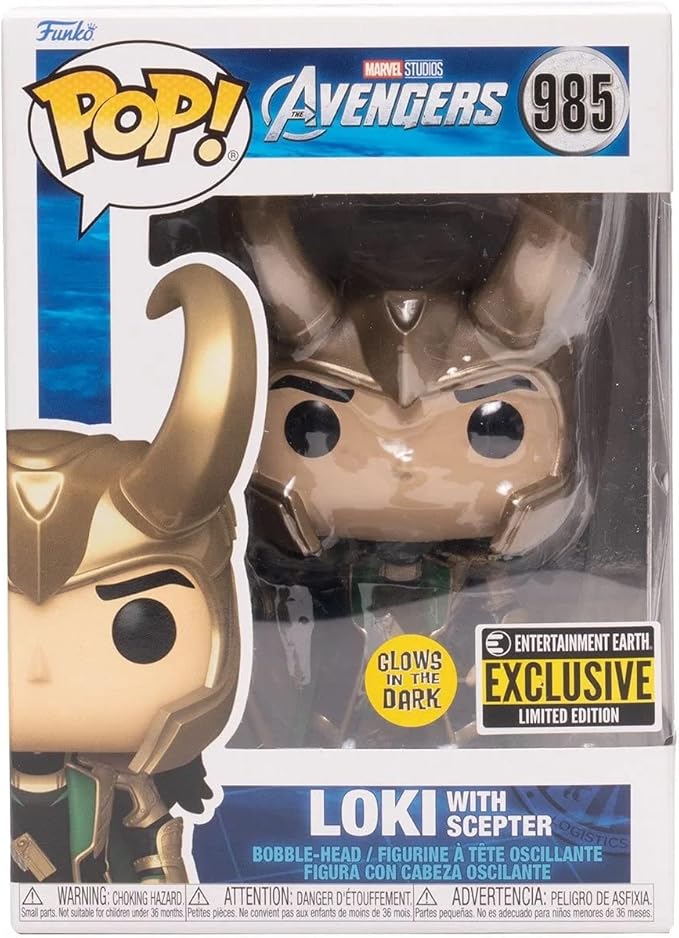POP Marvel: Loki with Scepter (Glow in The Dark) Entertainment Earth Exclusive Funko Vinyl Figure