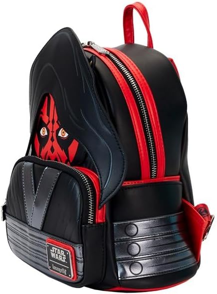 Loungefly Phantom Menace 25th Anniversary Star Wars Mini Backpack, Darth Maul Faux Leather