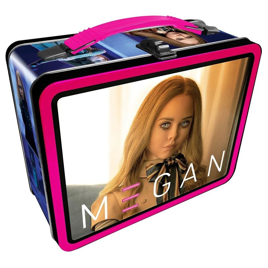AQUARIUS M3gan Fun Box - Sturdy Tin Storage Box with Plastic Handle & Embossed Front Cover - Officially Licensed Megan