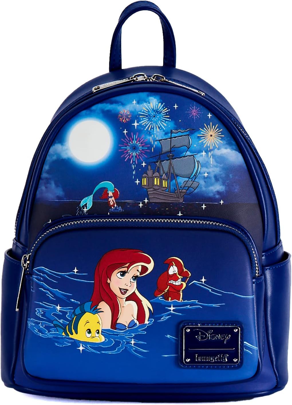 Loungefly Disney - The Little Mermaid Ariel Fireworks Faux Leather Mini Backpack - Blue
