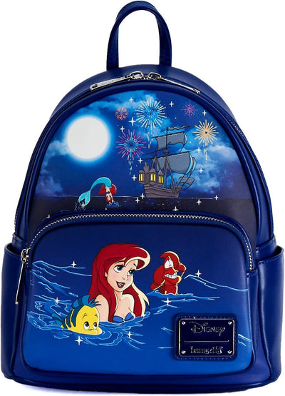Loungefly Disney - The Little Mermaid Ariel Fireworks Faux Leather Mini Backpack - Blue