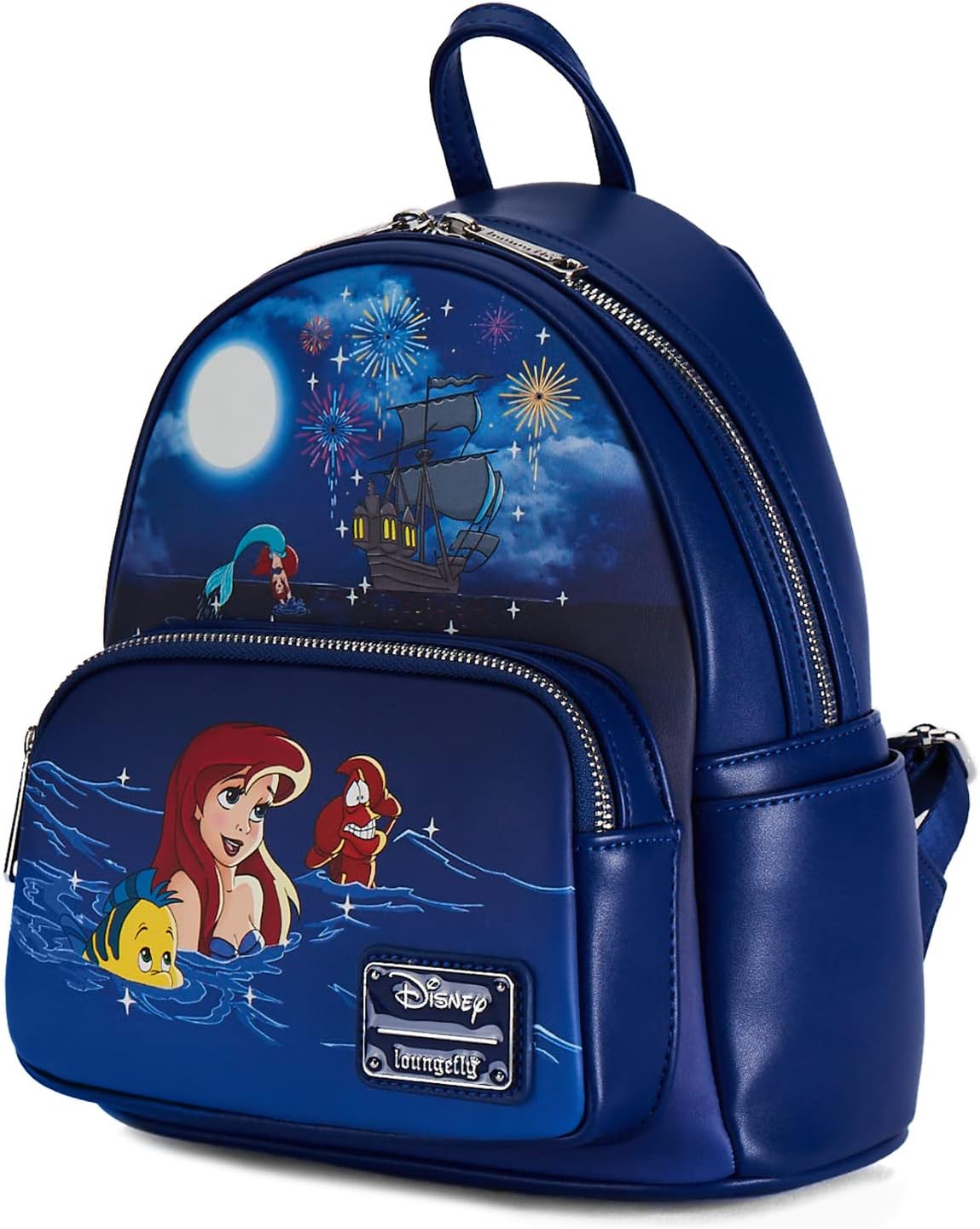 Loungefly Disney - The Little Mermaid Ariel Fireworks Faux Leather Mini Backpack - Blue