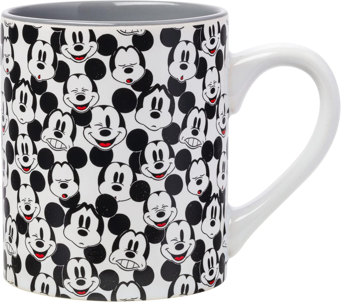 Silver Buffalo Disney Mickey Mouse Face Pattern Ceramic Mug, 14 Ounces