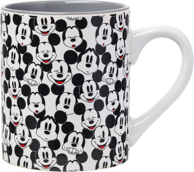 Silver Buffalo Disney Mickey Mouse Face Pattern Ceramic Mug, 14 Ounces