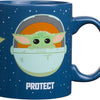 Silver Buffalo Star Wars The Mandalorian The Child Baby Yoda Grogu Protect Attack Snack Ceramic Coffee Mug, 12-Ounces