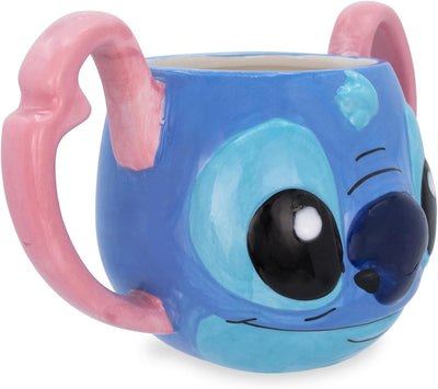 Silver Buffalo Disney Lilo & Stitch Stitch's Face 3D Sculpted Ceramic Mug, 16 Ounces