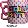 Silver Buffalo Sanrio Hello Kitty Rainbow Dots 3D Sculpted Shaped Handle Ceramic Mug, 20 Ounces