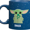 Silver Buffalo Star Wars The Mandalorian The Child Baby Yoda Grogu Protect Attack Snack Ceramic Coffee Mug, 12-Ounces