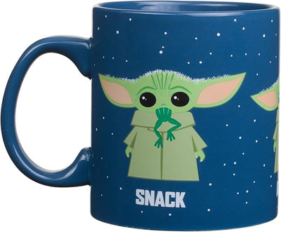 Silver Buffalo Star Wars The Mandalorian The Child Baby Yoda Grogu Protect Attack Snack Ceramic Coffee Mug, 12-Ounces