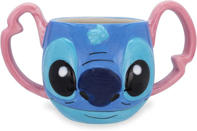 Silver Buffalo Disney Lilo & Stitch Stitch's Face 3D Sculpted Ceramic Mug, 16 Ounces