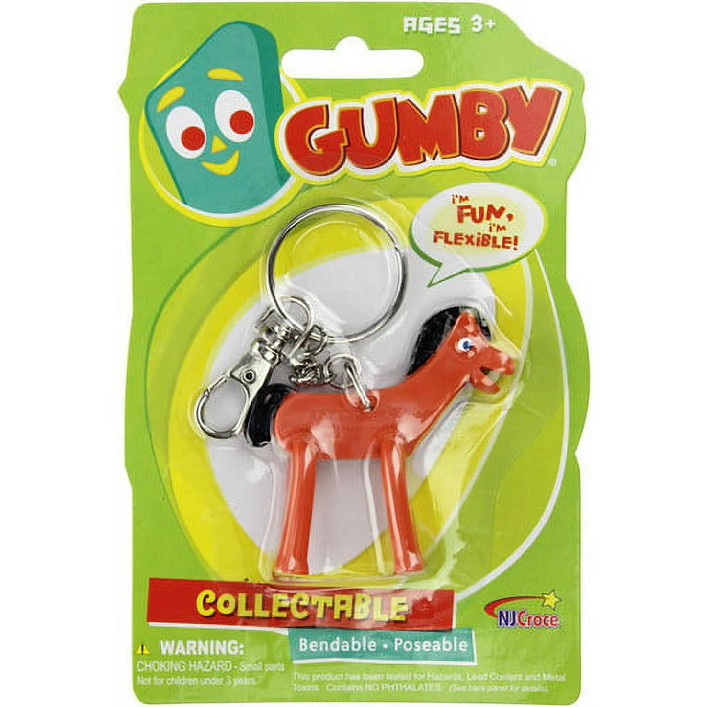 Gumby & Friends key chain Pokey NJ Croce