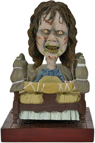 NECA Head Knockers Line The Exorcist Regan in Bed 5.5-Inch Resin Figure with Bobbling Head and Bobbling Bed