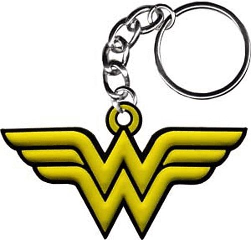 Wonder Woman Flying W Superhero RUBBER Logo Keyring